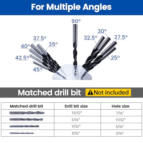 Muzata Upgraded Multi Angle Drill Guide Tool Drill Guide CT19 - size: 25°- 45° & 90°