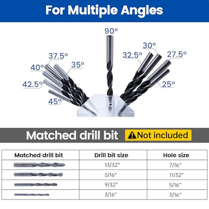 Muzata Upgraded Multi Angle Drill Guide Tool Drill Guide CT19 - size: 25°- 45° & 90°