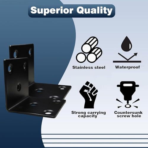 25PCS L Brackets, 1.5" 304 Stainless Steel Brackets,Black - size: 25PCS-1.5'' L Brackets