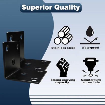 25PCS L Brackets, 1.5" 304 Stainless Steel Brackets,Black - size: 25PCS-1.5'' L Brackets