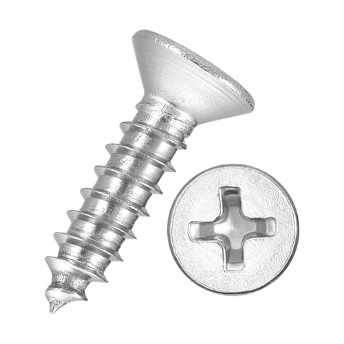 50pcs Phillips Wood Screws #7x5/8 304 Stainless Steel Silver - color: Silver, size: #7x5/8"