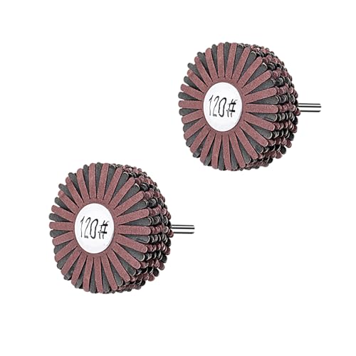 2 Pack Abrasive Flap Wheel - 120# 1/4 Inch Shank for Woodworking Root Carving Furniture Polishing,Mop Sander Sanding,Sanding Mops Woodworking Removing of Paint,Rust and Corrosion - style: 120#