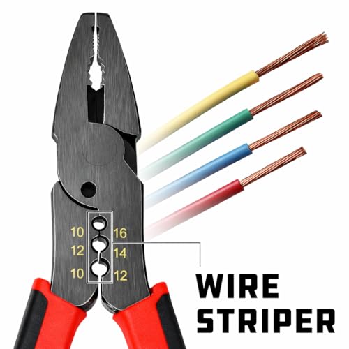 Powerbuilt Stripped Screw Extractor Pliers, 6" Heavy Duty Linesman Plier, Multipurpose Screw Removal Pliers-645028