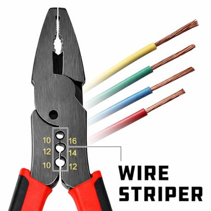 Powerbuilt Stripped Screw Extractor Pliers, 6" Heavy Duty Linesman Plier, Multipurpose Screw Removal Pliers-645028