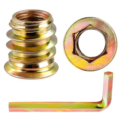 M8 x 15mm Threaded Inserts for Wood, Nut Inserts, Hex Drive, 40 PCS - size: M8 x 15mm