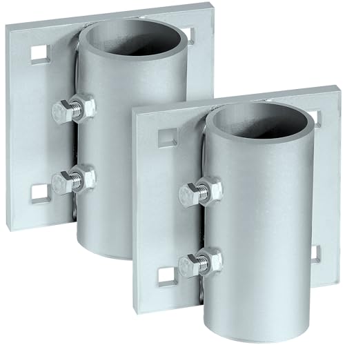 Stationary Dock Heavy Duty Hardware Side Leg Pipe Holder,Floating Dock Brackets Hardware,Dock Pipe Brackets Sleeve Holder for Pipe Pole Post,7/16" Holes for 3/8" Carriage Bolts - style: 2pack Dock Side Pipe Holder