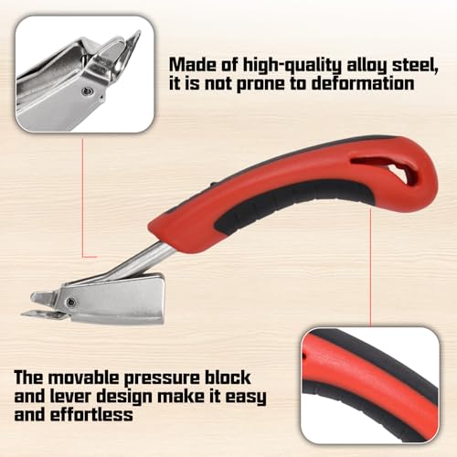 2 PCS Staple Remover Tools Heavy Duty Stapler Puller Lifter Tack Puller with Double Pronged Head, Upholstery Tools for Furniture, Floor, Wooden Case, Carton, Carpet, Construction