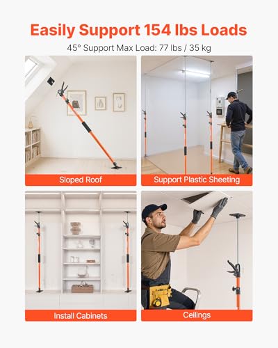 VEVOR Cabinet Jack Support Pole, 8-Pack, 45.7-114.2 Inch 3rd Hand System - style: 8 PCS