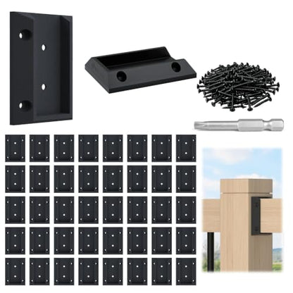 Muzata 40 pcs Deck Railing Brackets Connectors for 2x4 Wood Post WT11