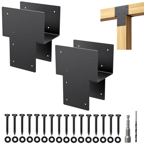 6x6 2PCS Post Cap Tie Rod Brackets,Heavy Duty Beam Tie Rod Brackets - size: 6"x6" 2pcs