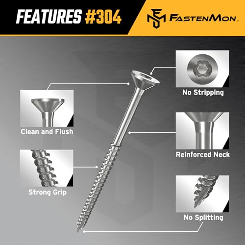 304 Stainless Steel Deck Screws, #10 x 2-1/2", 300 PCS - size: #10 x 2-1/2", style: 300 PCS