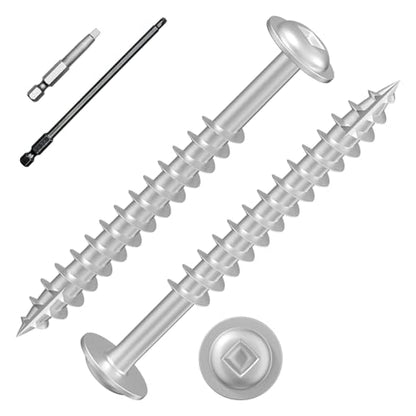 Wensilon Pocket Hole Screws, #8 x 2, Square Drive, White, 5lbs 600pcs - color: Silver, size: 8*2"