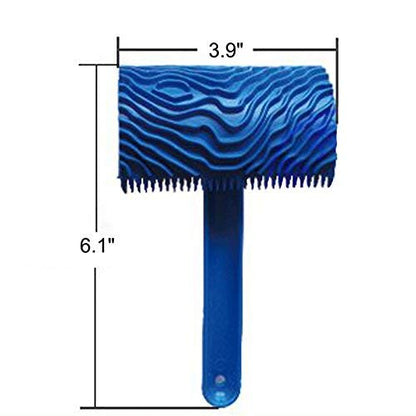 TINTON LIFE® 2Pcs Rubber 7" Empaistic Wood Pattern Painting Roller + 3.9" Graining Painting Tool with Handle