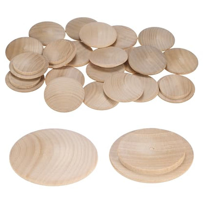 M METERXITY 25-Pack Wood Plugs for Screw Holes, 45 x 35mm Beech Button Wood Top Plugs for Furniture/Stair/Chair/Craft, Flat Head Decorative Wooden Cover - size: 45x35mm