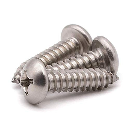 #4 x 3/4" (100 Pack) Stainless Steel Phillips Pan Head Wood Screws, Stainless Steel 304 (18-8), Pan Head Sheet Metal Screws Self Tapping for Wood - size: #4 x 3/4"