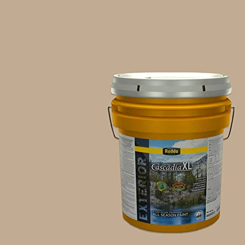 Rodda Paint CASCADIA XL Exterior Satin Paint & Primer in One, 5-Gallon, 3am Latte - color: 3am Latte, size: 640 Fl Oz (Pack of 1)