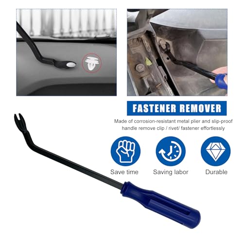5 PCS Auto Trim Removal Tool Kit, No Scratch Plastic Interior Door Panel Clip Fastener Removal Pry Set, Vehicle Audio Dash Window Molding Remover Tool Kit, Car Accessories (Blue) - color: Blue