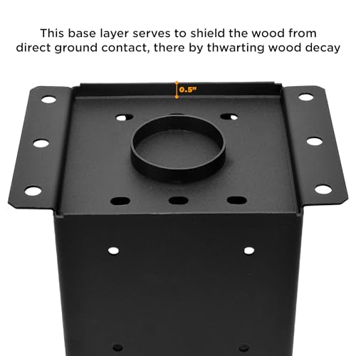 6x6 Post Base, Heavy Duty Bolt Down Anchor for 5.5" Wood Post (Set 2)