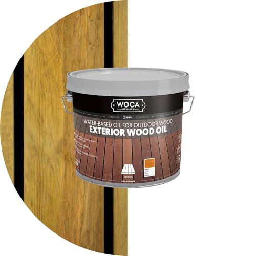 WOCA Denmark - Exterior Wood Oil - Water Based Penetrating Stain for Outdoor Wood Decks, Fences, Siding and Furniture - 2.5L - Natural - color: Natural, size: 2.5L