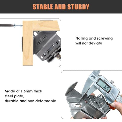 2 Pack Corner Clamps for Woodworking Durable Rust&Corrosion Resistant Upgraded 90 Degree Stainless Steel Right Angle Clamp with Adjustable Swing Jaw For Wood, Metal Pipe, Steel Rod And Glass.