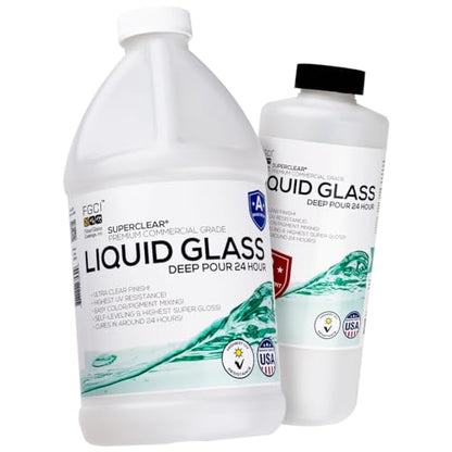 Superclear 24 Hour Fast Cure Deep Pour Epoxy Resin 0.75 Gallon Kit,1" Clear - size: 3 Quart
