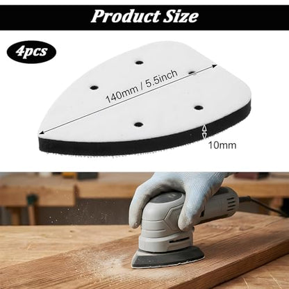 4 Pcs Mouse Sander Pads, 5 Holes Foam Sanding Pads for Orbital Sander Soft Density Sponge Interface Sanding Pad for Detail Sander Woodworking