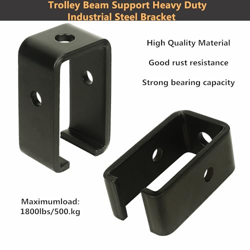 6-Pack 1-5/8" Strut Channel Trolley Hanger Bracket for UNISTRUT - style: Black 6 Pack