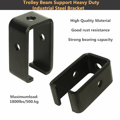 6-Pack 1-5/8" Strut Channel Trolley Hanger Bracket for UNISTRUT - style: Black 6 Pack