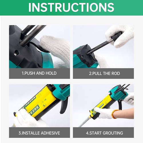 Double Caulking Gun,Dual Epoxy Gun for 400 mL(13.5 fl oz,1:1 Mix Ratio),Manual Dual Component Adhesive Applicator with 9 Pieces Caulk Tools,Green - color: Green