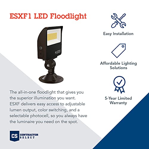 Lithonia Lighting All-in-One LED Flood Light, Waterproof Dusk to Dawn MVOLT - color: Switchable White (Adjustable Lumens), size: 6.04 W x 5.17 L x 1.86 H | Knuckle or Yoke Mount, style: Modern