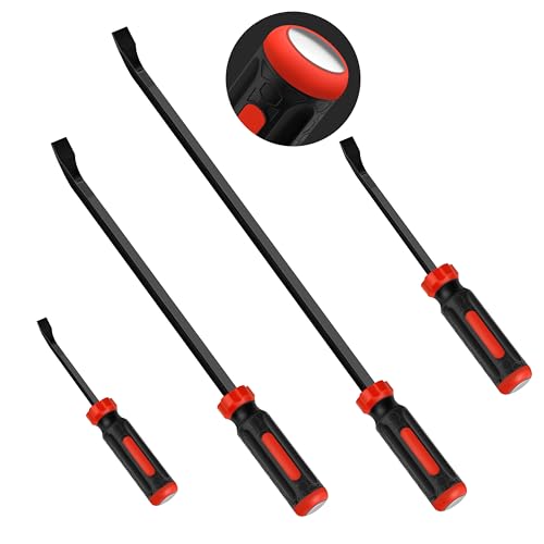 C&T 4-Piece Heavy Duty Pry Bar Set (8",12",18",24"), Mechanic Hand Tools