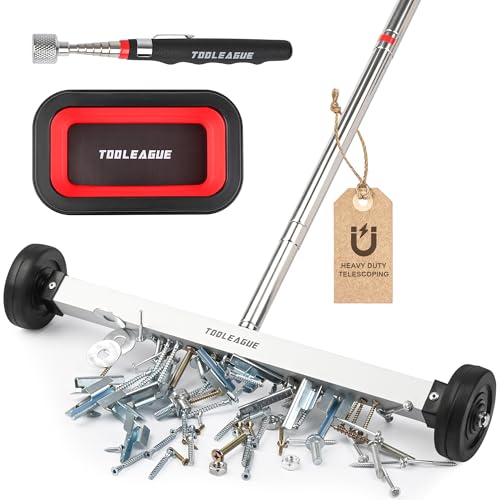 17" Rolling Magnetic Sweeper with Wheels,10LB, 3Pcs Magnet Sweeper Set - size: 17-inch（10LBS)