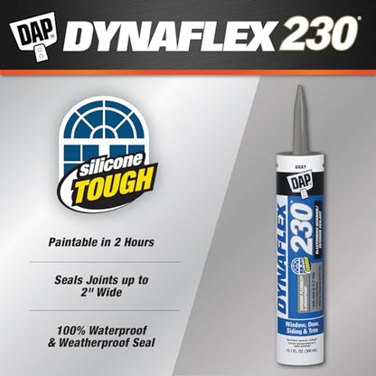 DAP Dynaflex 230 Premium Elastomeric Sealant, Gray, 10.1 Oz, 12 Pack (7079818286)