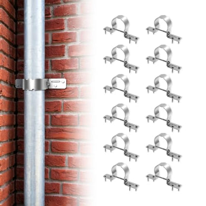 12 Pcs 2-3/8 Fence Post Brackets - Steel to Wood Fences Bracket,Galvanized Fence Brackets for Steel Posts, Fence Post Brackets for Metal Posts, Ideals for Privacy Fence, Fences Repair, and Fence Gate - color: 12Pcs 2-3/8"