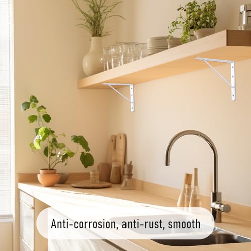 HOME MASTER HARDWARE Wall Shelf Brackets, 10x8 Inch L Brackets, 10 Pack - color: White, size: 10 inch x 8 inch-10pcs