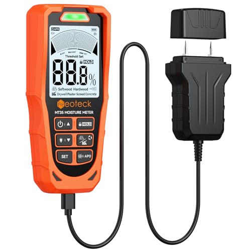 Neoteck 2-in-1 Rechargeable Moisture Meter with 19mm Inductive Depth