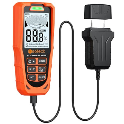 Neoteck 2-in-1 Rechargeable Moisture Meter with 19mm Inductive Depth