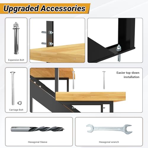 Stair Step Riser w/Reinforcing Support Legs, 5-Step 2 PCS Stair Stringer - size: 5 Step