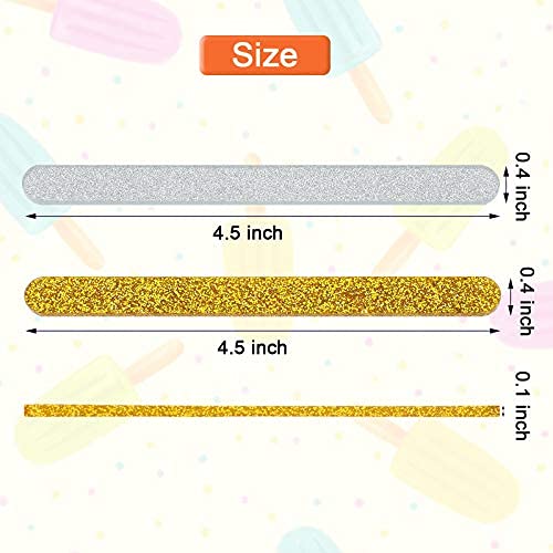 30 Pcs Reusable Acrylic Cakesicle Sticks, 4.5 Inches, Gold, Silver - color: Glitter Gold, Glitter Silver, size: 4.5inch