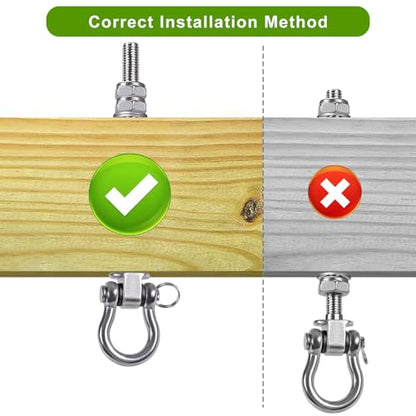 SELEWARE Heavy Duty Swing Hanger with Bearings, 2 Pack Porch Swing Hardware - color: U (9 inch, 2 Pack)