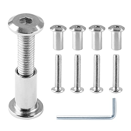 M6x35mm Hex Drive Socket Cap Bolt, Silver, 10 Pair (20 Piece) - color: Silver, size: M6x35mm