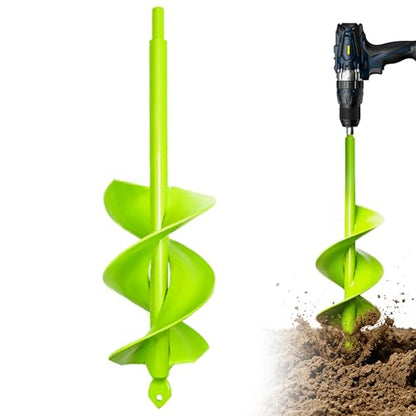 Upgrade Auger Drill Bit for Planting, 3”x16.5” Auger Drill Bit-Garden Auger Spiral Drill Bit, Heavy Duty Garden Auger for 3/8” Hex Driver Drill - size: 3"x16.5"-Green