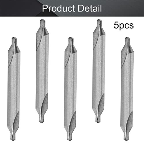 Utoolmart 5 Pcs Center Drill Countersink Lathe Bit Mill Tool, Combined Drills Plain Type Imperial, 3/16-inch Combined Countersinks Drills Set Tool, HSS-6542 Countersinks - size: 3/16" 5pcs