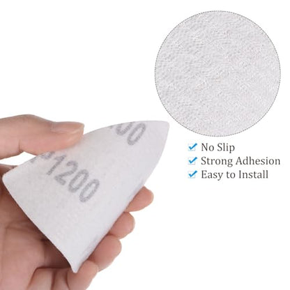 30pcs Mouse Sander Detail Sandpaper 1200Grit 3-1/8" Triangle - size: 1200 grit