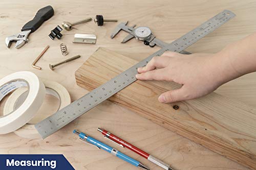 Pacific Arc 18 Inch Stainless Steel Ruler with Inch/Metric Conversion Table - style: 18 In