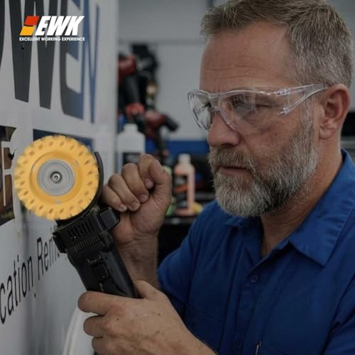 EWK Adhesive Eraser Wheel for Grinder, Hollow Serrated Decal Remover, Automotive Paint-Safe, Vinyl & Pinstripe Removal for Cars, Boats & Motorcycles - style: Hollow Serrated