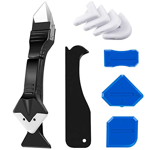 King&Charles Silicone Caulking Tool Kit, 3in1 Caulk&Grout Remover Tool