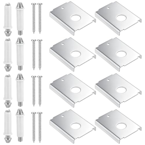 24pcs Bifold Door Hardware Repair Kit, Carbon Steel Bifold Closet Hardware for 1-3/8" Wood Doors with 7/16" Pivot Hole, Includes Metal Brackets, Screws & Pivot Accessories, Top or Bottom Replacement