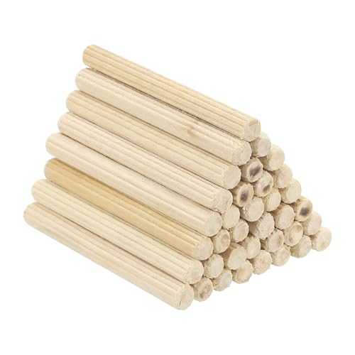 PATIKIL 3/16" x 2-3/8"(5 x 60mm) Wood Dowel Pins, 60 Pack Fluted Wooden Dowel Pin Straight Groove Rods for Furniture Door Art Crafts Projects - size: 3/16" x 2-3/8"