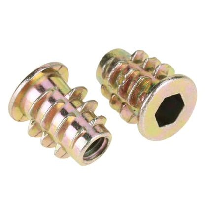 50Pcs M5x13mm Zinc Alloy Threaded Inserts for Wood - Hex Socket Drive Helical Inserts Kit